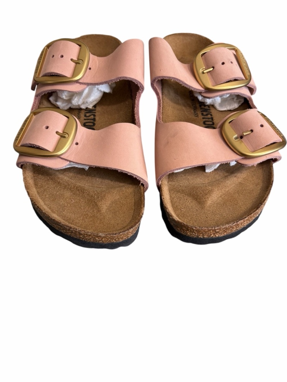 Birkenstocks Pink Double Buckle Slide Sandals